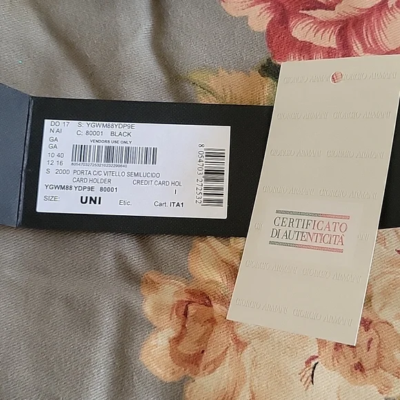 Giorgio Armani black credit card holder